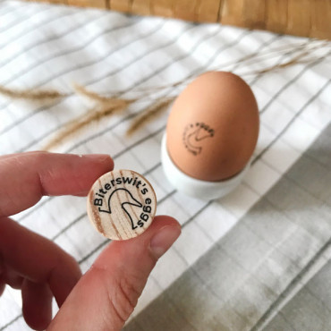 sello Huevos Frescos (pato o gallina) personalizado para huevos y cartón de huevos