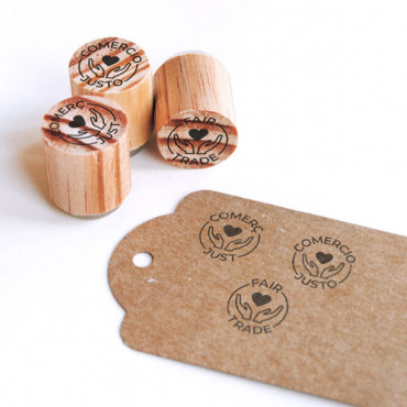 rubber stamp Fair Trade in Various Languages