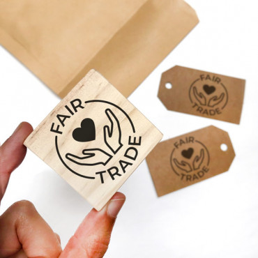 rubber stamp Fair Trade in Various Languages