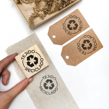 rubber stamp Recycled Fabric  in Various Languages