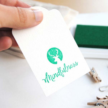 Mini rubber stamp Reindeer icon for DIY Christmas tags