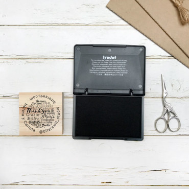 Large black ink pad 11x7 cm / 4.3x2.75 inches for paper