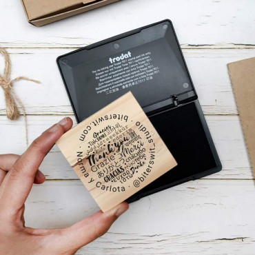 Large black ink pad 11x7 cm / 4.3x2.75 inches for paper