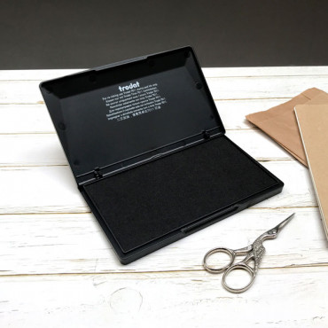 Large black ink pad 16x9 cm / 6.3x3.5 inches for paper
