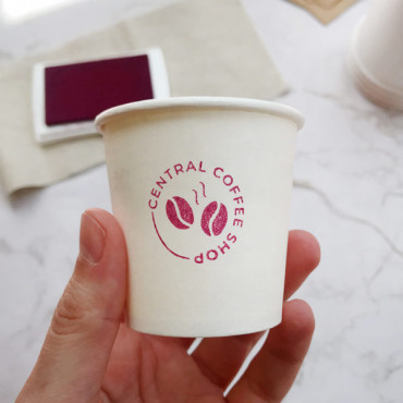 Sello personalizado logotipo Granos Café para vasos de papel y packaging