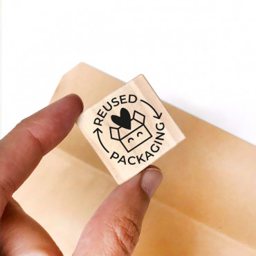 reused package stamp for reused shipping envelopes by biterswit