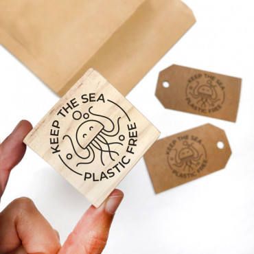 jellyfish keep the sea plastic free package stamp by biterswit
