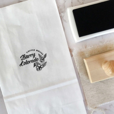 Premade logo stamp Coffee plant Drawing for custom paper coffee cups and coffee house packaging