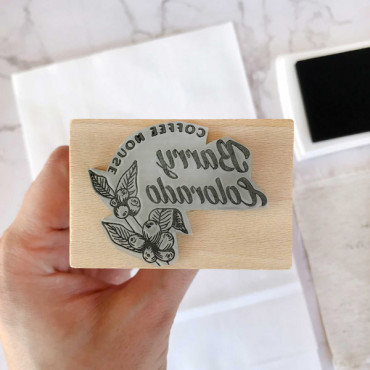 Premade logo stamp Coffee plant Drawing for custom paper coffee cups and coffee house packaging