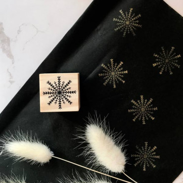 Mandala rubber stamp Holiday Snowflake for hand-printed Holiday cards and decorations