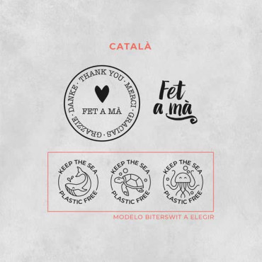Pack de segells per a productes fets a mà