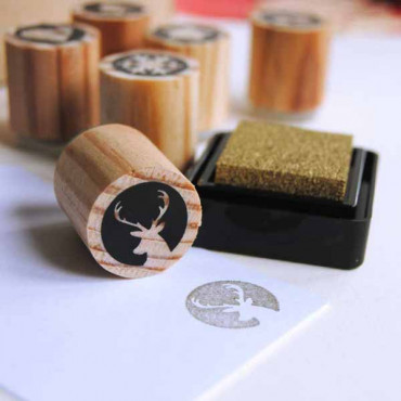 Mini reindeer rubber stamp for DIY Christmas decorations