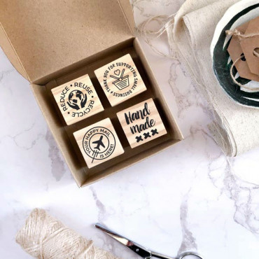 Add a personal touch to your packaging with this artisan stamp set! Perfect for small businesses, makers, and creatives.