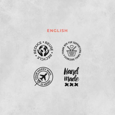 Packaging stamp set Artisan products for Small shops and makers