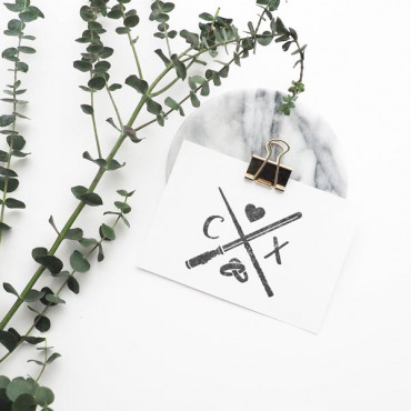 Geeky wedding custom stamp Magic Wand and Lightsaber