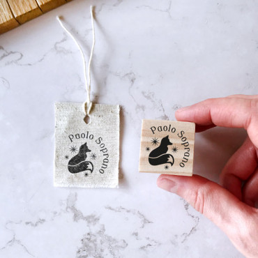 custom geek protector animal stamp for kids with fox and name