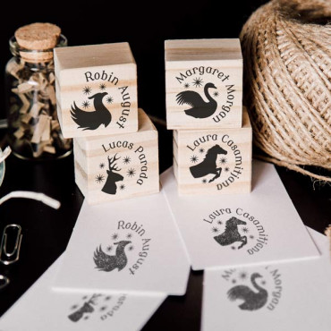 Custom geeky children stamp with patronum animal