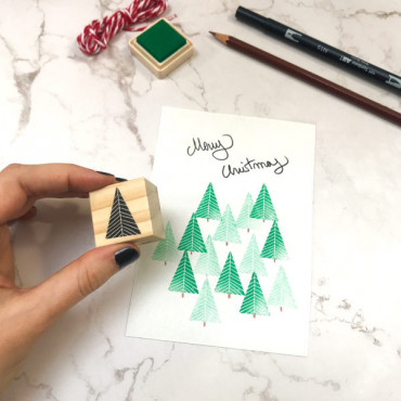 rubber stamp Minimal Christmas Tree Stamp for Holiday Card making
