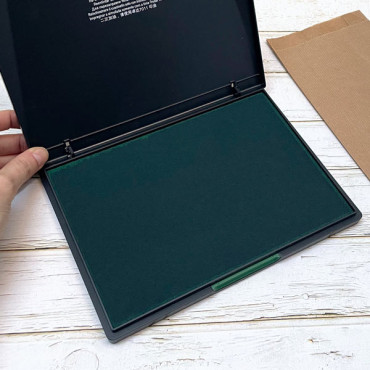 Extra Large green ink pad 21x15 cm / 8x6 inches for paper and big custom logo stamps