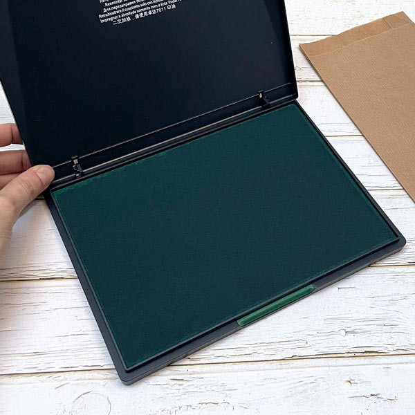 Extra Large green ink pad 21x15 cm / 8x6 inches for paper and big custom logo stamps