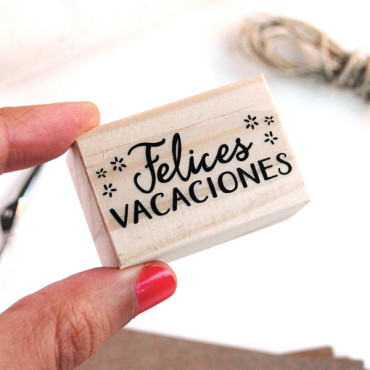 rubber stamp Felices vacaciones in Spanish