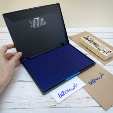 Extra Large blue ink pad 21x15 cm / 8x6 inches for paper and ink big custom stamps