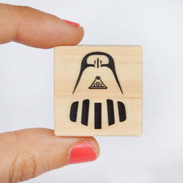 rubber stamp Minimalistic Vader for geeky craft projects