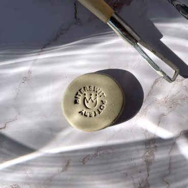 Custom stamp for pottery signature with name and Inca Flower