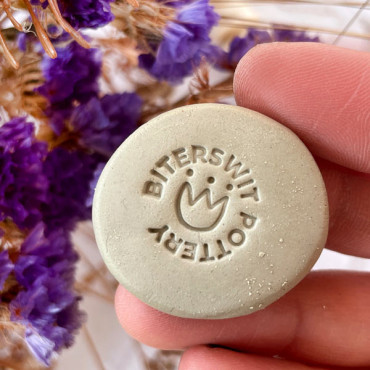 Custom pottery stamp Kantu. Flower of the Incas with custom text