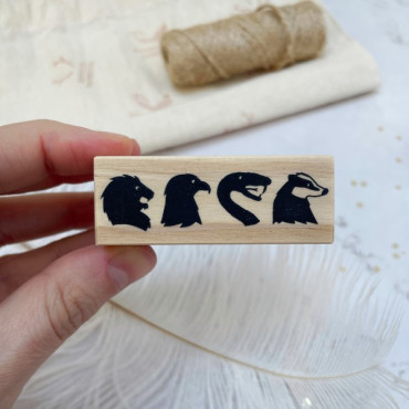 rubber stamp Animals houses Magic School for geeky journaling