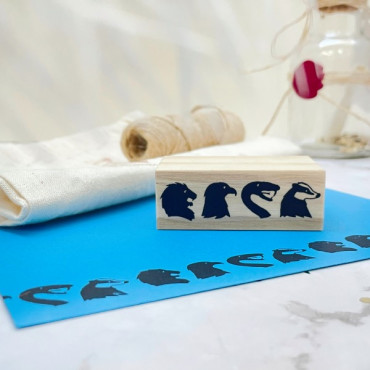 rubber stamp Animals houses Magic School for geeky journaling