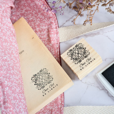 Custom ex libris stamp Rose Garden