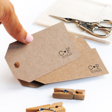 Simple and cute wedding stamp with your Initials and date