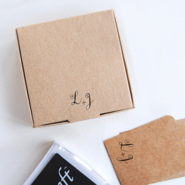 Simple and cute wedding stamp with your Initials and date