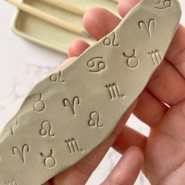 12 micro texture stamp set Zodiac Symbols. Stamps for clay and soap.