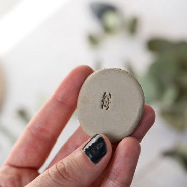 Egyptian Scarab symbol as a texture stamp for clay and soap