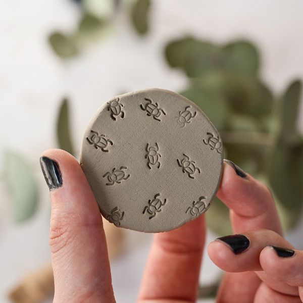 Egyptian Scarab symbol as a texture stamp for clay and soap