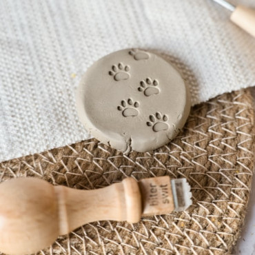 decoration clay stamps dog print by biterswit