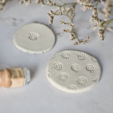 Greek eye texture clay stamp by biterswit