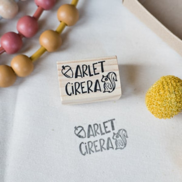 Squirrel and Acorn clothing name stamp set by Sira Lobo for biterswit