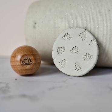 lotus flower texture clay stamp by biterswit