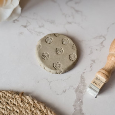 Rose texture clay stamp for ceramic decoration by biterswit