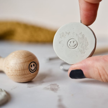 texture clay stamps for pottery decoration smiley face by biterswit