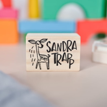 clothing marker stamp for kids with baby deer illustration by sira lobo for biterswit