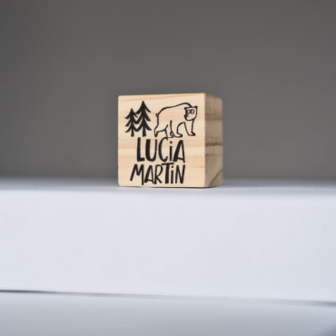 personalized polar bear stamp for clothes and school supplies by sira lobo for biterswit