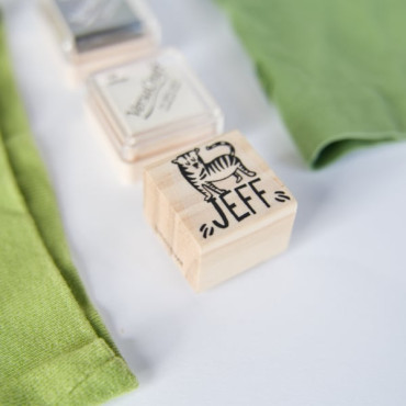 custom tiger stamp for clothes and books by sira lobo for biterswit