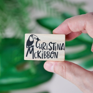 custom toucan stamp for clothes by sira lobo for biterswit
