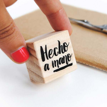 Rubber stamp Hecho a mano in Spanish