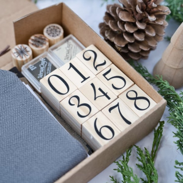 advent calendar pack with rubber number stamps by biterswit with tocs textile crafts