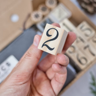 rubber stamp numbers for advent calendar diy kit by biterswit with tocs textile crafts